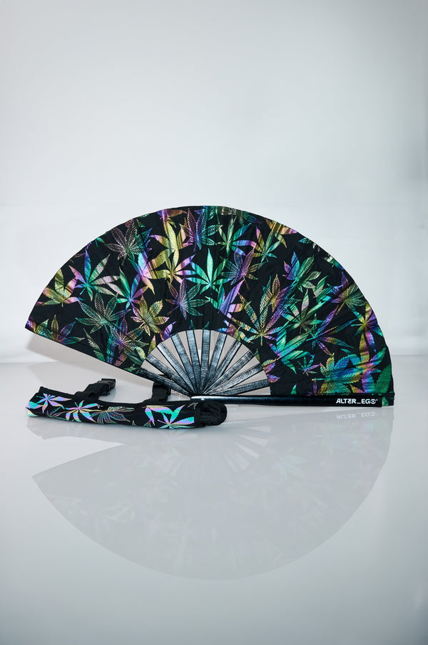 Leque + Porta Leque Holográfico Glow 4:20